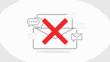 Conceptual visualization of email communication rejection, emphasizing decreased interruptions and