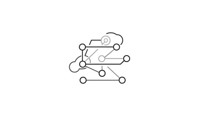 Abstract representation of digital infrastructure connections and cloud technology in minimalistic
