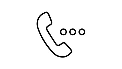 Abstract representation of a telephone handset with waiting indicator on a white background