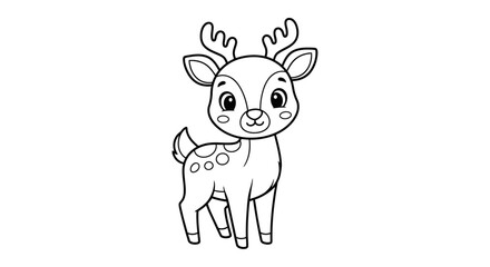 Obraz premium Cute Cartoon Deer Illustration for Kids