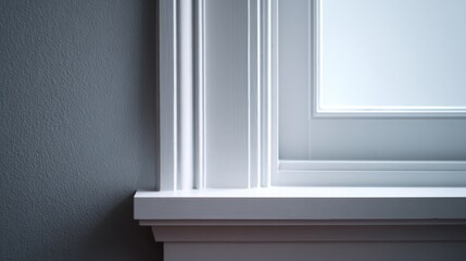 casement. A closed window frame as an architectural detail, highlighted by soft interior light in a minimalist composition. real-estate listings.