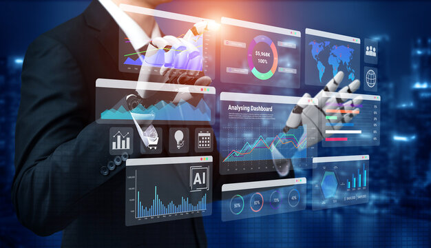 AI analyzing worldwide business metrics and visualizing global data dashboards to optimize performance and strategic decision-making Parse
