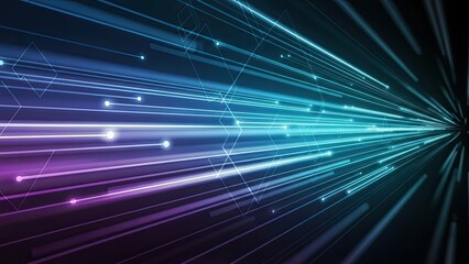 Dynamic neon light trails create a vibrant and modern background for technology, innovation or digital transformation projects with a futuristic feel