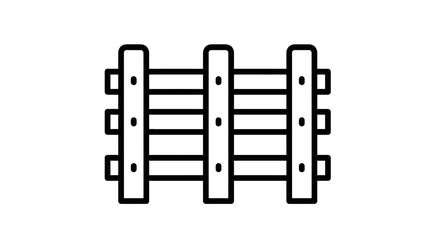 Fence illustration with bold lines suitable for farm or yard security and design projects
