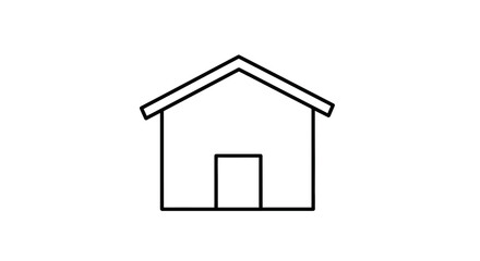 Simple house outline, a minimalist vector illustration representing home and shelter symbol