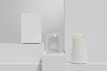 Cosmetic lipstick Stick mockup, twist up foundation stick packaging mockup, Sunscreen Stick Tubes with round clear cap, Cylindrical Deodorant container, round shape Rotating lip balm Tube