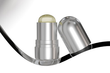 Luxury Rotating Solid Cream Tube mockup, metallic foundation Stick packaging, silver electroplating makeup twist up tube packaging, close cap lipstick Tubes packaging, Cylindrical Deodorant container