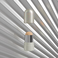 Luxury foundation Stick mockup, twist up lipstick tube packaging mockup, Sunscreen Stick Tubes with clear translucent cap, Cylindrical Deodorant container, Rotating lip balm Tube packaging mockup