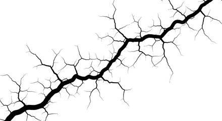 Fractured Surface: A Striking Visual of Crack Patterns on a White Background design