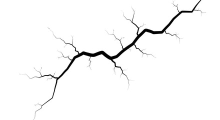 Dramatic crack vector illustration symbolizing breakage or fracture concept design element