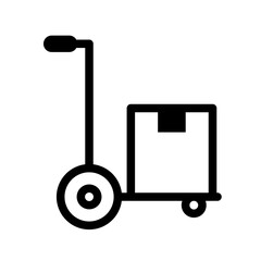 Cargo Trolley Line Icon of Global Shipping Icon Set