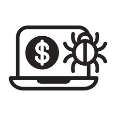 Cyber Financial Crime Line Icon of Financial Crime Icon Set