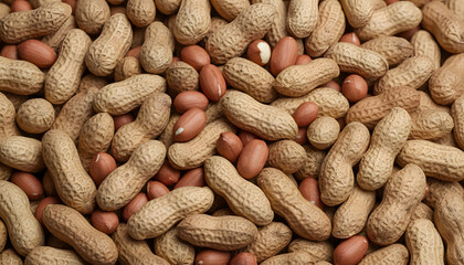 Peanut seed or in Indonesia called Kacang Tanah with seed coat. AI Generative.