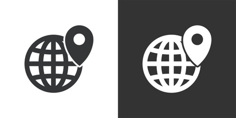 Location on the World Map icon. Solid glyph series icon