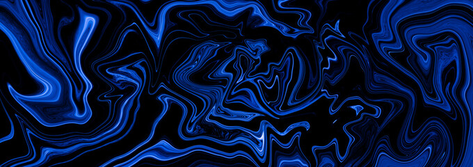 Marble rock texture blue ink pattern liquid swirl paint black dark that is Illustration background...