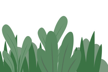 Flat Vector Illustration of Green Plants
