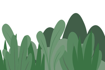 Flat Vector Illustration of Green Plants