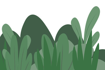 Flat Vector Illustration of Green Plants