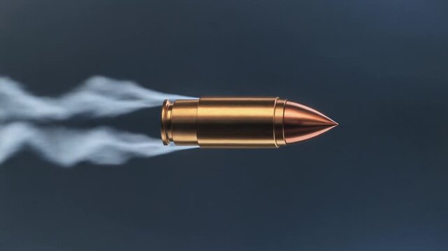 A row of luxury golden bullets on a black background for military or army