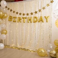 christmas background with golden balls and ribbon