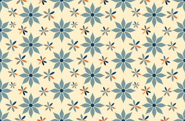 Fototapeta premium Boro and Sashiko Floral 2 Seamless Repeat
