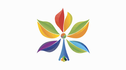 Colorful abstract flower illustration on white background design element