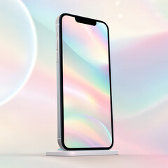 smart phone with colorful blank screen