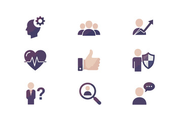 Icon set human figures symbols for concepts business elements