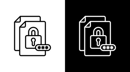 File Lock With Icon Set Design