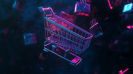 Neon Shopping Spree: A Futuristic Retail Experience