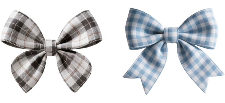 リボン　チェック柄　模様　柄　装飾