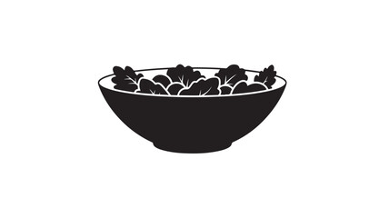 Salad bowl icon simple black and white vector illustration isolated on white background