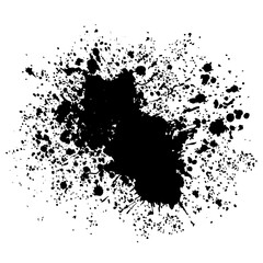 Black Paint Ink Splash, Ink Droplets, Blots Splatter Illustration