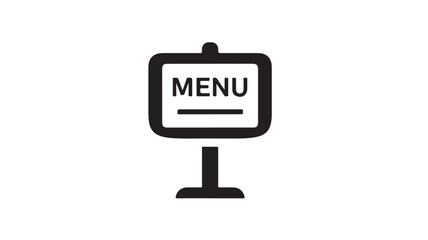 Menu board icon simple black glyph design vector illustration for restaurant signage and web design