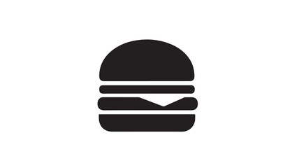 Fototapeta premium Burger icon simple flat vector glyph isolated on white background for menu design