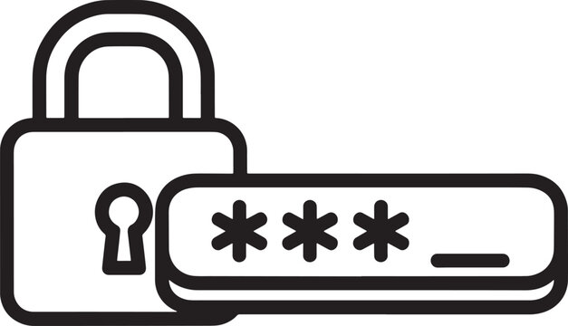 Secure online account with strong password and padlock icon protection