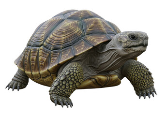 Detailed tortoise isolated on transparent background for nature and wildlife design