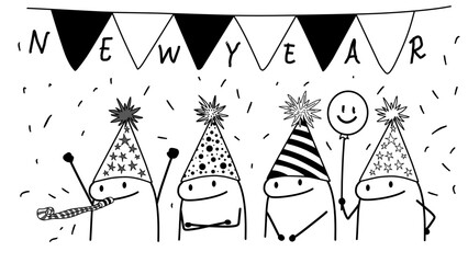 new year funny meme characters