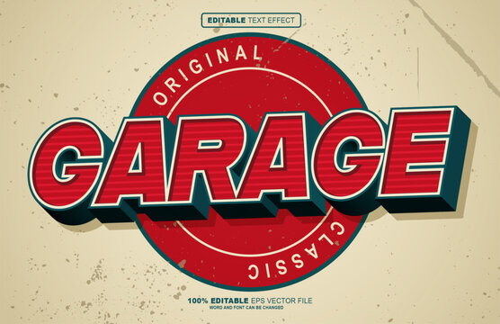 Garage 3D editable text effect