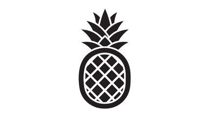 Obraz premium Pineapple icon simple black glyph vector illustration isolated on white background for summer designs