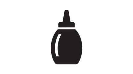 Obraz premium Black and white sauce bottle icon simple flat vector design isolated on white background