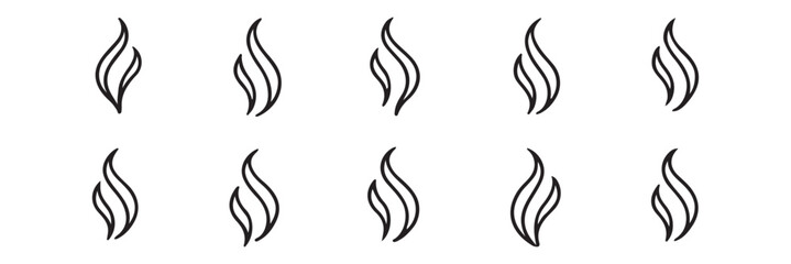 Smoke steam icon vector set, Smoke smell. Vector illustration