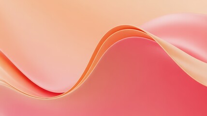 Abstract wavy background with soft pink and peach gradient layers