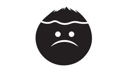 Sad coconut icon simple flat vector design isolated on white background for app and web design