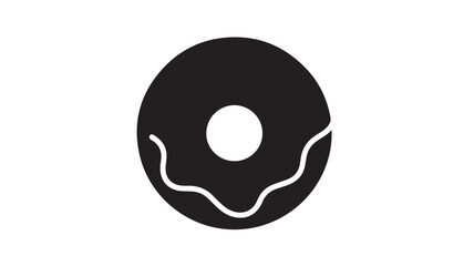 Fototapeta premium Donut icon in simple black and white a flat vector design element isolated on a clean background