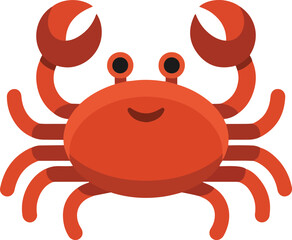 Cute Cartoon Crab Vector Illustration