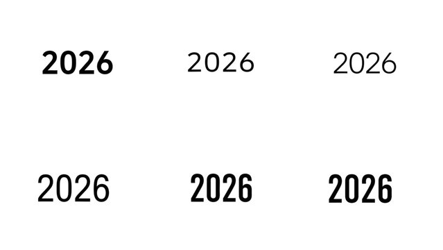 Repetition of the Year 2026 on a White Background for Future Event Planning and Design Purposes