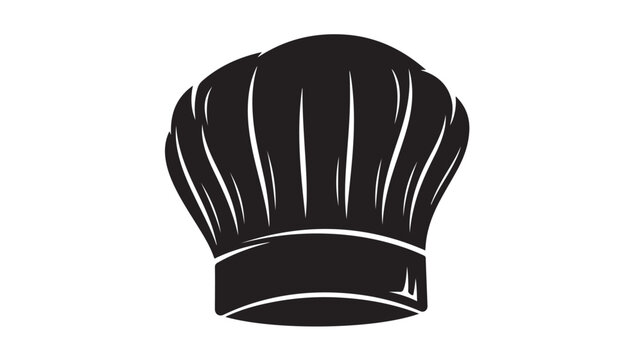Chefs hat vector illustration simple black and white design isolated on white background for culinary and restaurant themes