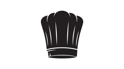 Chefs hat vector icon a simple black and white illustration for culinary themes isolated on white background