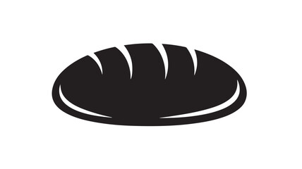 Simple black bread vector icon bakery product illustration isolated on white background